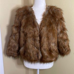 Jones New York Collection Petite Sz: PM Faux Fur open Jackets